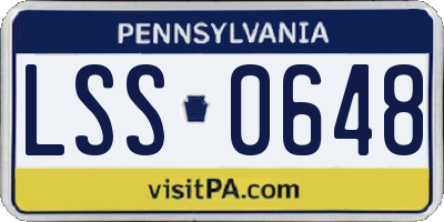 PA license plate LSS0648