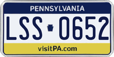 PA license plate LSS0652