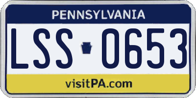 PA license plate LSS0653