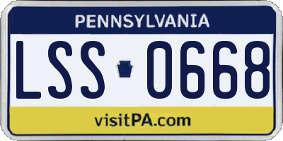 PA license plate LSS0668