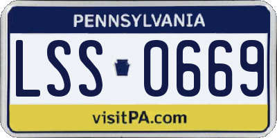 PA license plate LSS0669