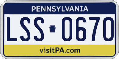 PA license plate LSS0670