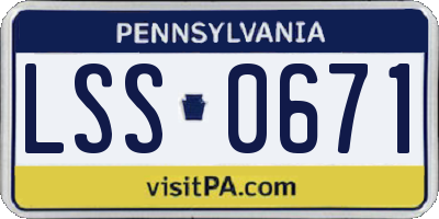 PA license plate LSS0671