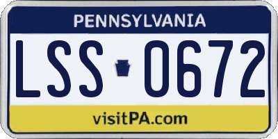 PA license plate LSS0672