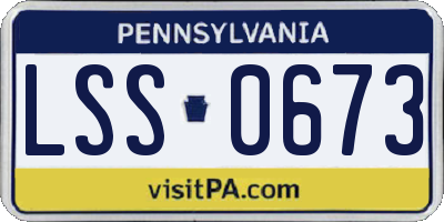 PA license plate LSS0673