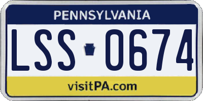 PA license plate LSS0674