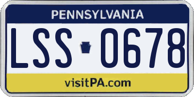 PA license plate LSS0678