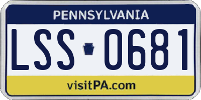 PA license plate LSS0681