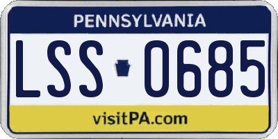 PA license plate LSS0685