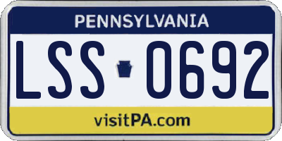 PA license plate LSS0692
