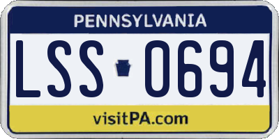 PA license plate LSS0694