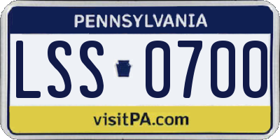 PA license plate LSS0700