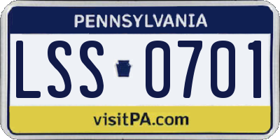 PA license plate LSS0701