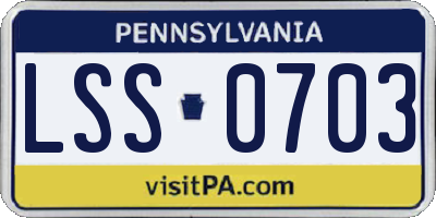 PA license plate LSS0703