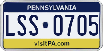 PA license plate LSS0705