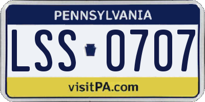 PA license plate LSS0707