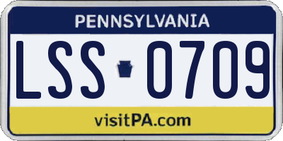 PA license plate LSS0709