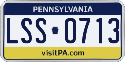 PA license plate LSS0713