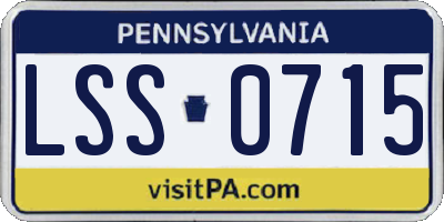 PA license plate LSS0715