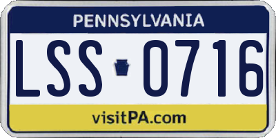 PA license plate LSS0716