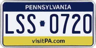 PA license plate LSS0720