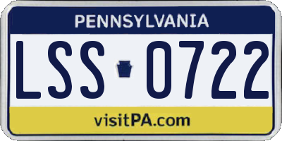PA license plate LSS0722