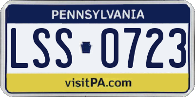 PA license plate LSS0723