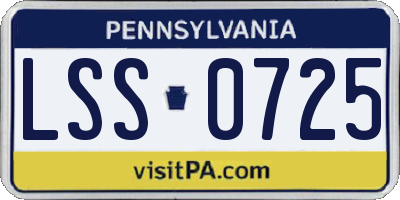 PA license plate LSS0725