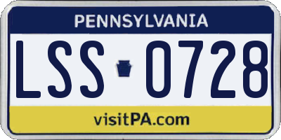PA license plate LSS0728