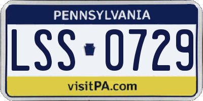 PA license plate LSS0729