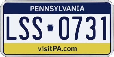 PA license plate LSS0731