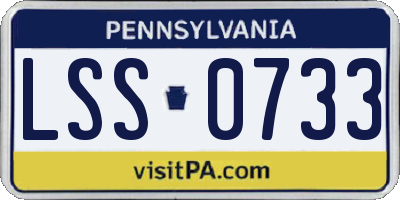 PA license plate LSS0733