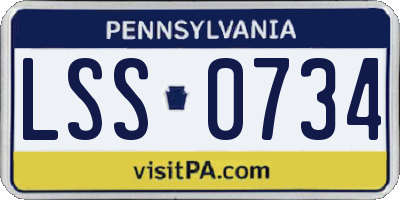 PA license plate LSS0734