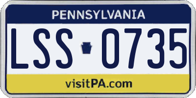 PA license plate LSS0735