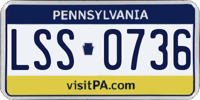 PA license plate LSS0736