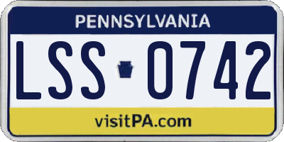 PA license plate LSS0742