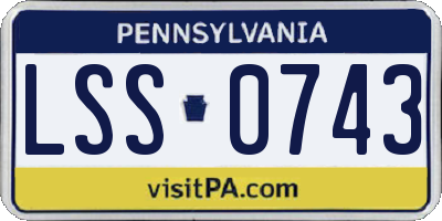 PA license plate LSS0743