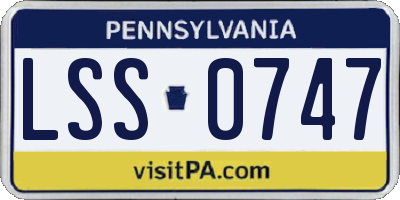PA license plate LSS0747