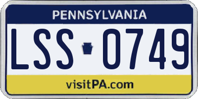 PA license plate LSS0749