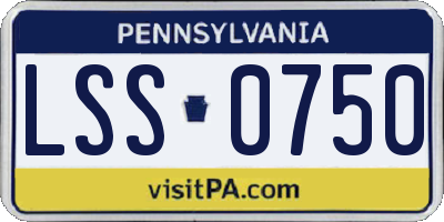 PA license plate LSS0750
