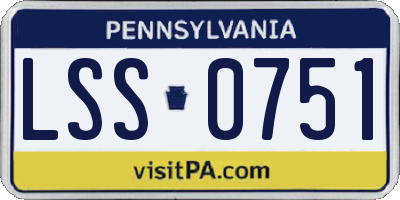 PA license plate LSS0751