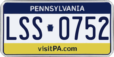PA license plate LSS0752
