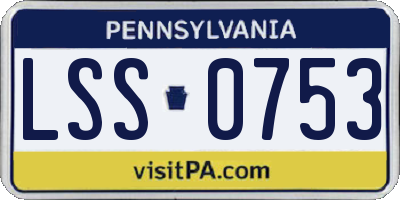 PA license plate LSS0753