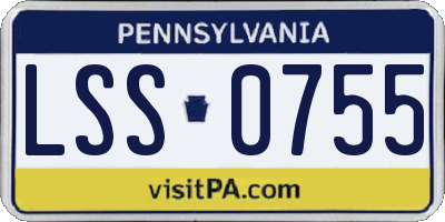 PA license plate LSS0755