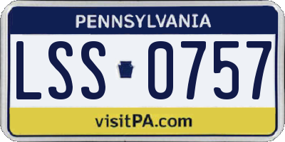 PA license plate LSS0757