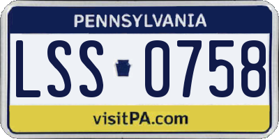 PA license plate LSS0758
