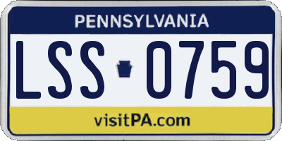 PA license plate LSS0759