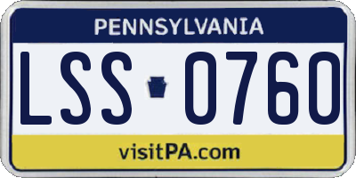 PA license plate LSS0760