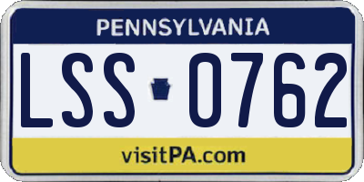 PA license plate LSS0762