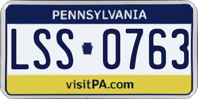 PA license plate LSS0763